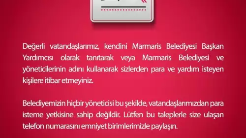 Marmaris Belediyesi vatandaşları dolandırıcılığa karşı uyardı